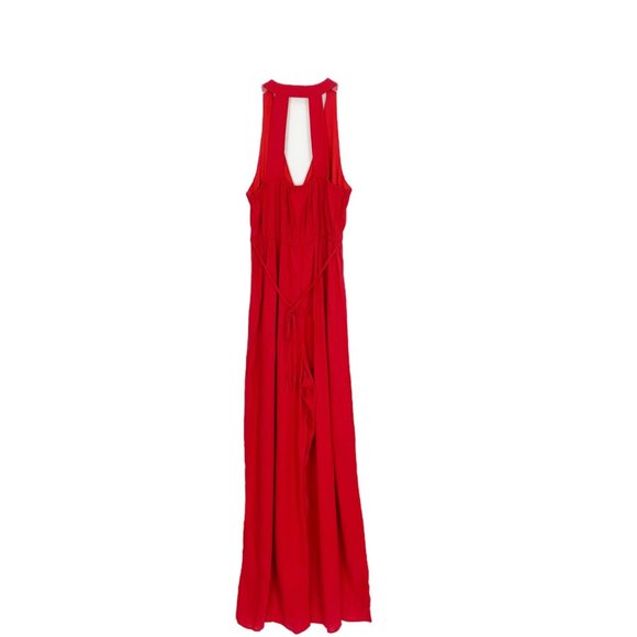 Band of Gypsies Linen Blend Jumpsuit Split Leg Burton Front Red Small NWT - Picture 4 of 15